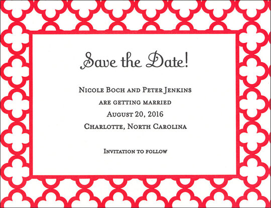Bristol Tile Letterpress Save the Date Cards